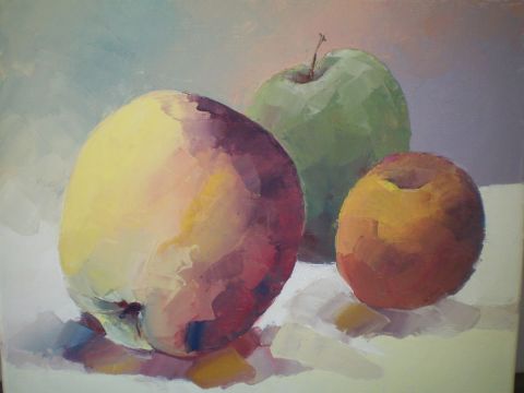 les pommes - Peinture - gisele Ceccarelli 