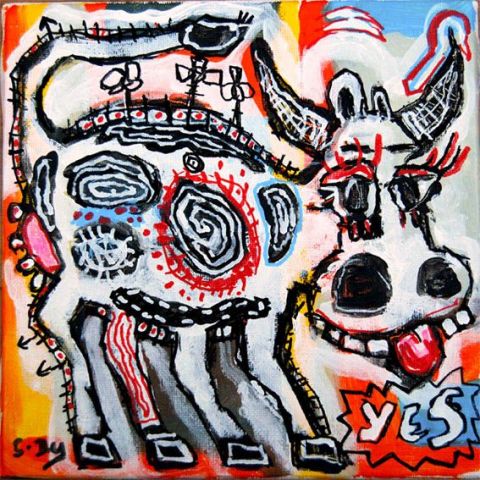 Vache cow - Peinture - DEZ