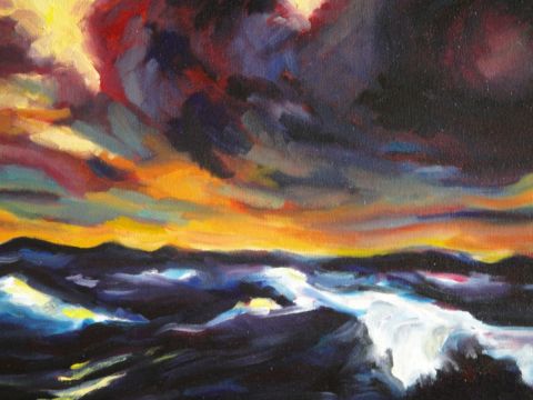 Ciel d'orage, d'après Emil Nolde - Peinture - franciane