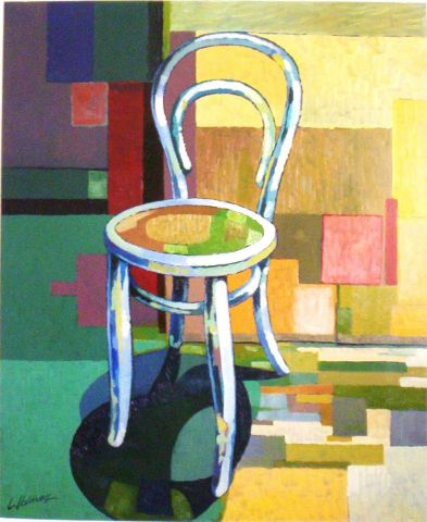 L'artiste LUIS IBAGNEZ - silla en verde