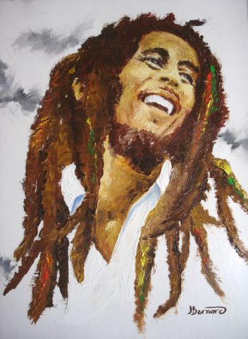 portrait de Bob Marley - Peinture - joelle bernard