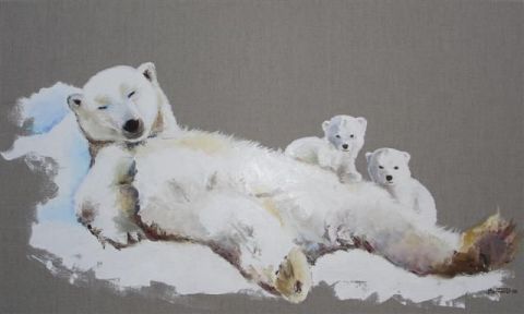l'ours - Peinture - joelle bernard