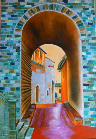 San Gimignano - Peinture - Flo MARTIN