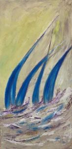 Peinture de PLUME NATHALIE MAISONNEUVE: Cônes bleus