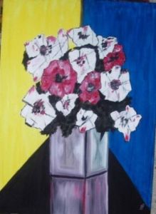 Voir cette oeuvre de Berni: bouquet dans vase cube