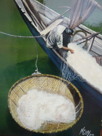 L'artiste gilbert nguyen thanh - entre deux sorties de pèche