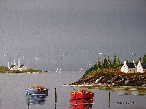 BARQUES DE PECHEURS - Peinture - J-PAUL TAILLANDIER