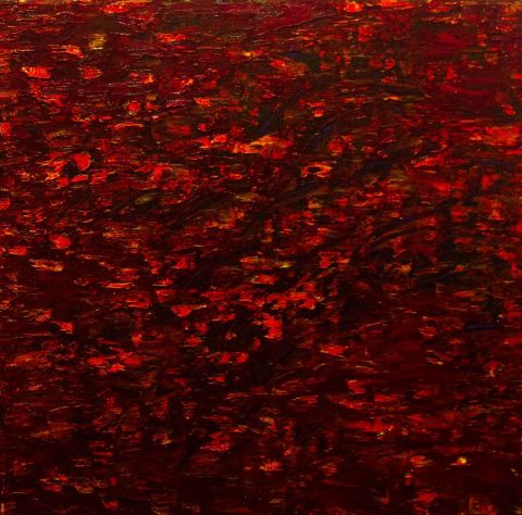 Lorsque mon Ciel s'embrase au coucher de mon Soleil - Peinture - Oria