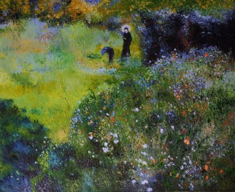 JARDIN CHAMPETRE AU PRINTEMPS - Peinture - THEILE-CLAUSS Isabelle