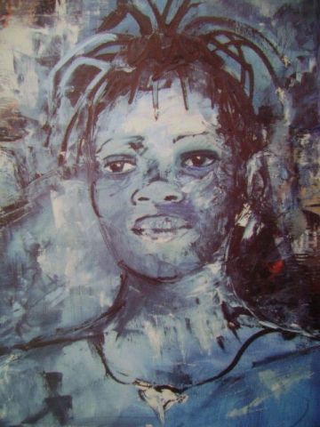 BLEU AFRIQUE - Peinture - anna matt