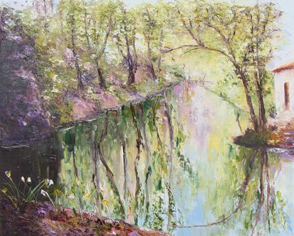 Reflets dans la rivi�re - Peinture - Lifa