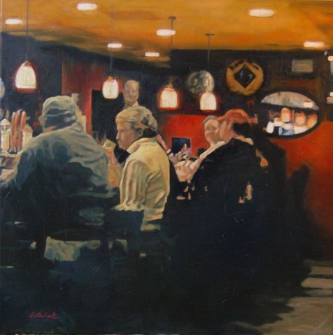 Bar n°13 « Empty Hour » - Peinture - DL Estrabaut