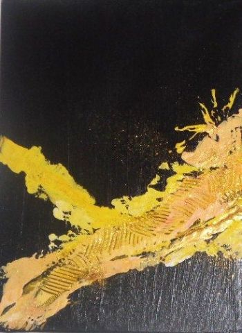 Lave dorée 2 - Peinture - Geraldine FONDEVILLE