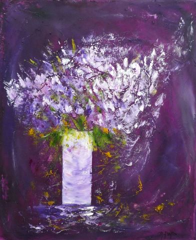 LE BOUQUET MAUVE - Peinture - MARTINE GREGOIRE