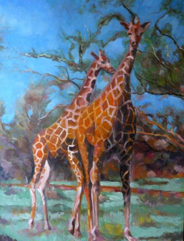 L'artiste Mario BAROCAS - Girafes en ballade