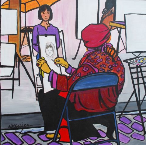 portrait a Montmartre  - Peinture - Chantal  Urquiza