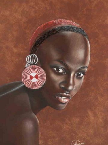 Chad, jeune �thiopienne - Peinture - ALAIN PESTOURIE