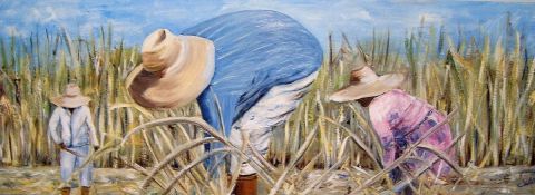 Coupeurs de canne � sucre - Peinture - Catherine Valette