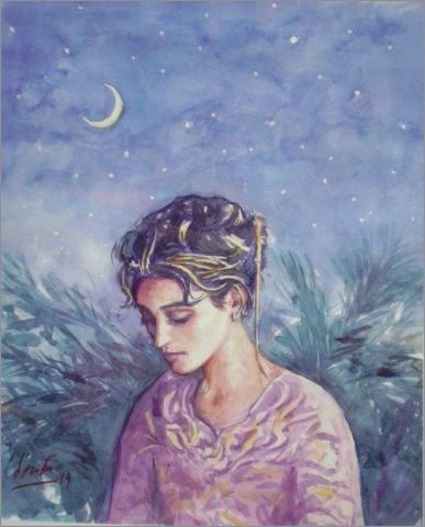Clair de lune - Peinture - Madjid Soufi