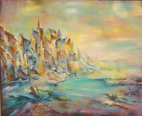 le port - Peinture - janine chetivet