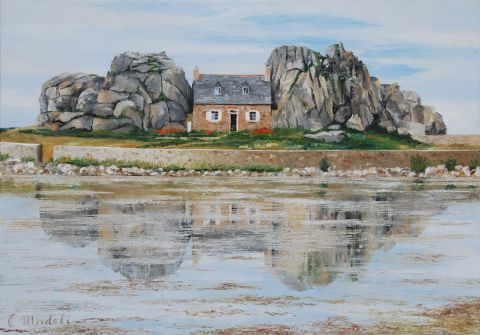PLOUGRESCANT - Peinture - Catherine MADELINE