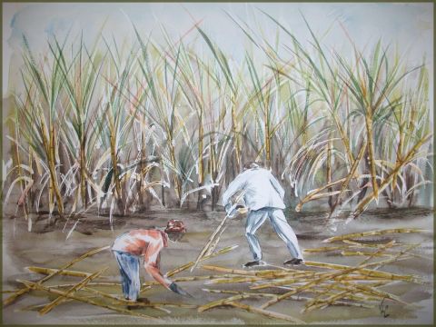 L'artiste valerie CROCHARD - les coupeurs de canne à sucre
