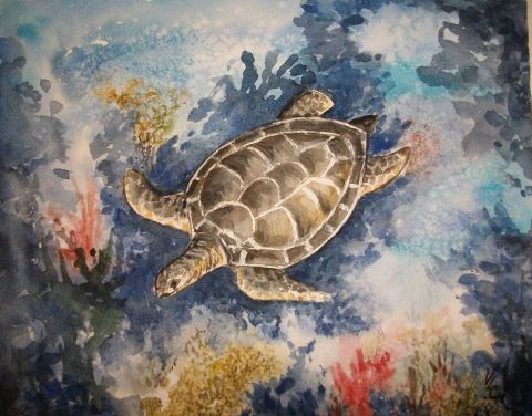 L'artiste valerie CROCHARD - tortue en migration