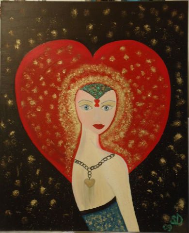 La femme de coeur - Peinture - SONYA DZIABAS