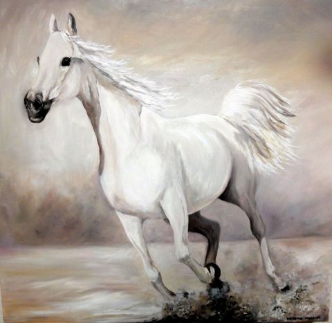 L'artiste helene molina - cheval blanc