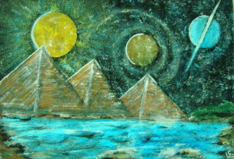 Pyramide lunaire - Peinture - LS
