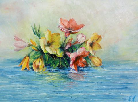 Bouquet amaryllis - Peinture - Eugenia