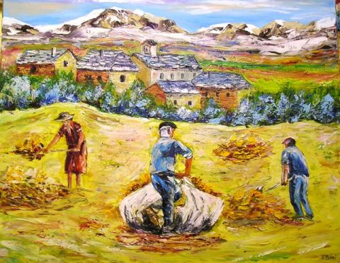 Travail des champs - Peinture - litalien