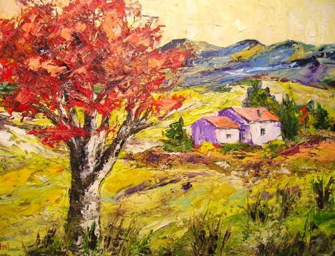 maison en c�vennes  - Peinture - litalien
