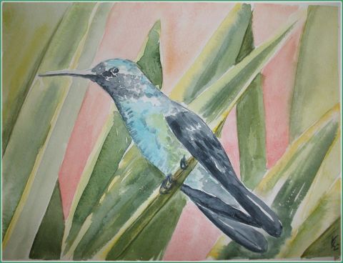 le colibri - Peinture - valerie CROCHARD