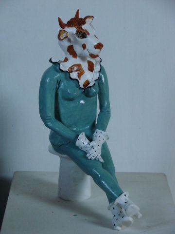 Quelle  t�che cette vache!!! - Sculpture - Guillaume Chaye