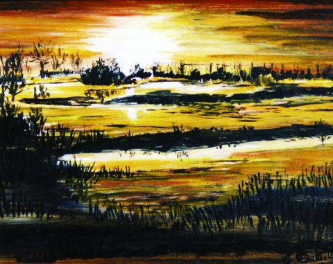 lumière du marais 2 - Peinture - Catherine Dutailly