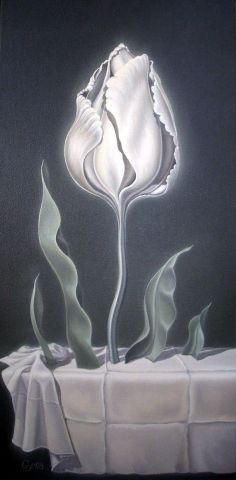 L'artiste Gyuri Lohmuller - Tulipe en soie
