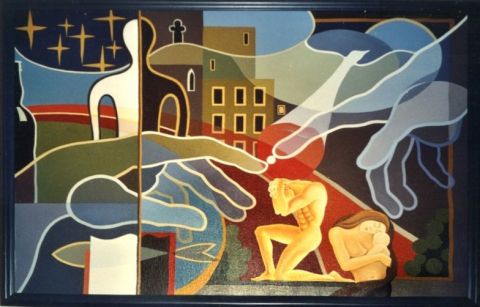 Peinture : Le bien et le mal - Gyuri Lohmuller Peinture : Le bien et le mal - Gyuri Lohmuller