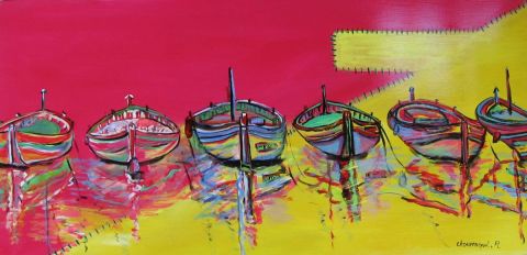 barques marseillaises - Peinture - roseline chouraqui