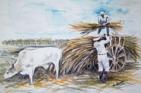 COUPEURS DE CANNE & TRADITION - ANTAN LONTAN - Peinture - Catherine Valette