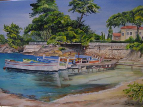 L'artiste florence Baudoux - Port de l'olivette à Juan les Pins