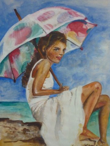 La plage - Peinture - Valerie Anne