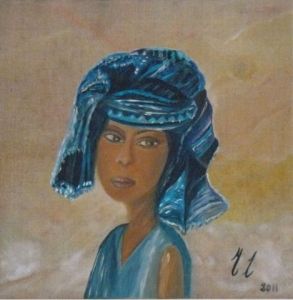 Voir cette oeuvre de Muriel Leveque: Jeune africaine au turban bleu