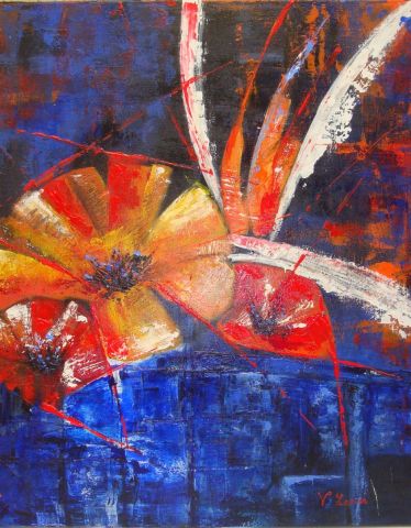 Fleur bleue - Peinture - VERONIKA L