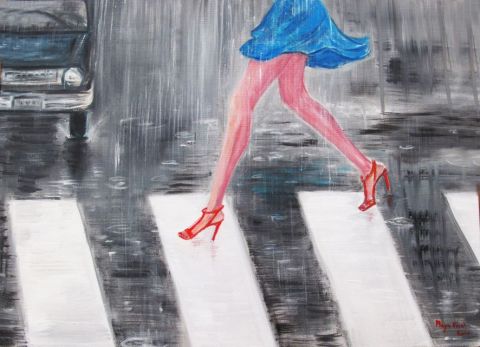 Pluie - Peinture - Maya Nival-Borgia