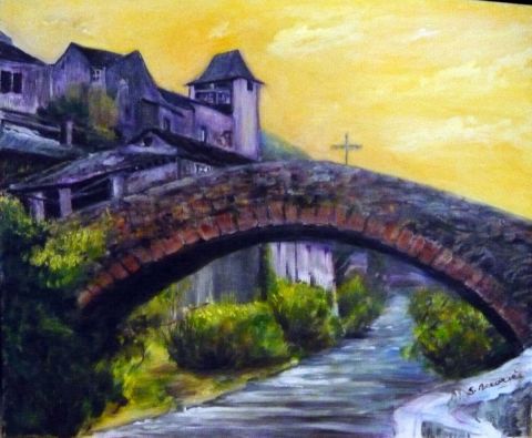 BROUSSE-LE-CHATEAU - le pont romain - Peinture - Suzanne ACCARIES