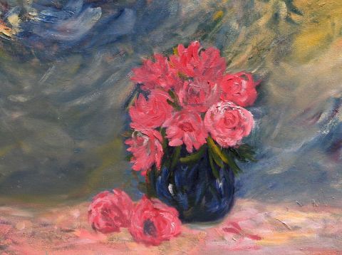 Les roses roses - Peinture - Desgagne
