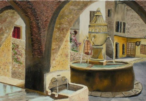 fontaine romaine - Peinture - josiane
