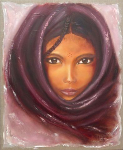 JEUNE FILLE TOUAREG - Peinture - MARTINE GREGOIRE