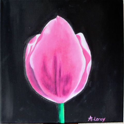 tulipe rose - Peinture - AURORE FOLLAIN